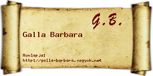 Galla Barbara névjegykártya